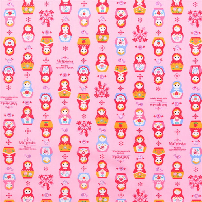 Yu-Packet Happily Lovely Matryoshka (Pink) Oxford Fabric 