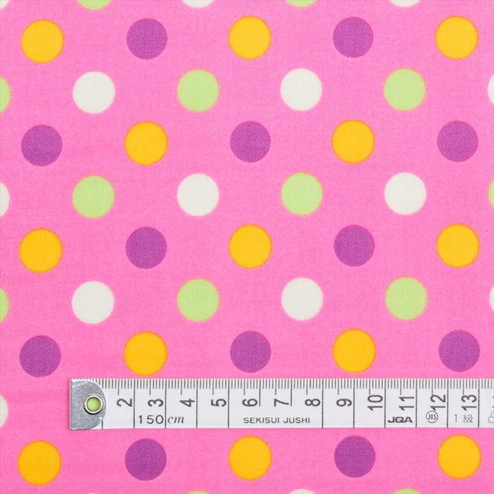 Yu-Packet colorful cute large dots (pink) scare fabric 