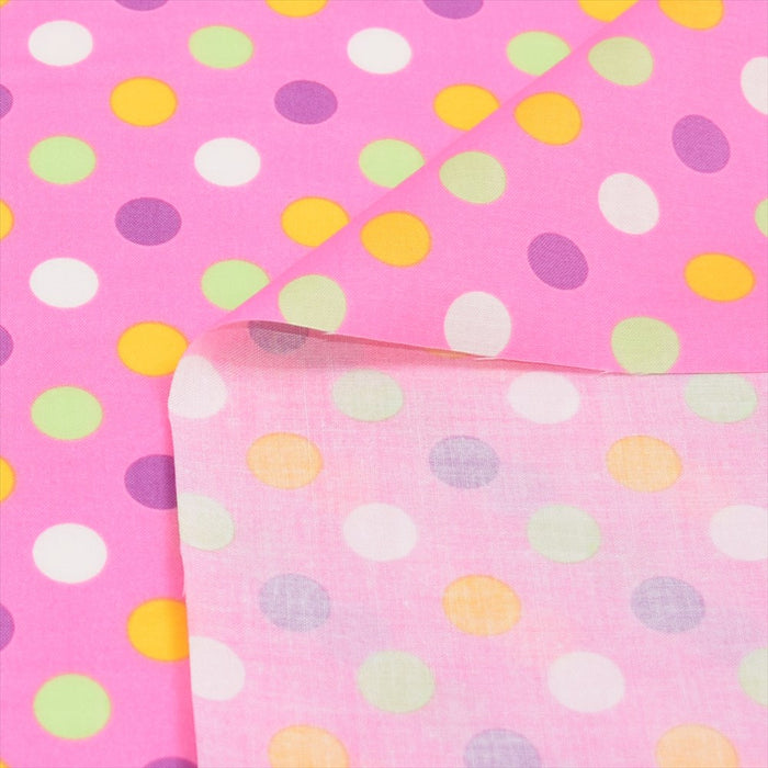 Yu-Packet colorful cute large dots (pink) scare fabric 