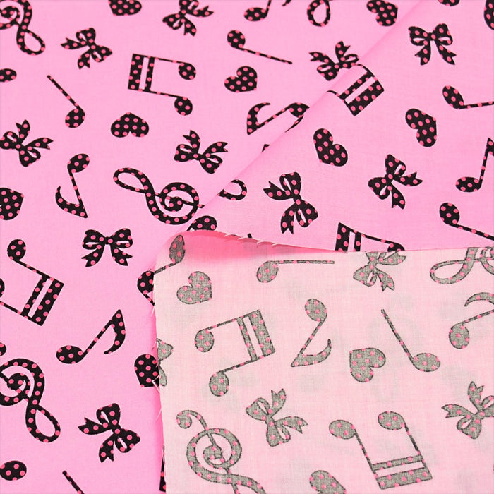 Yu-Packet Harmony of Polka Dot Musical Notes (Pink) Scare Fabric 