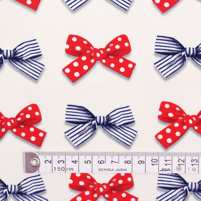 Yu-Packet Polka Dot and Stripe French Ribbon (Ivory) Oxford Fabric 