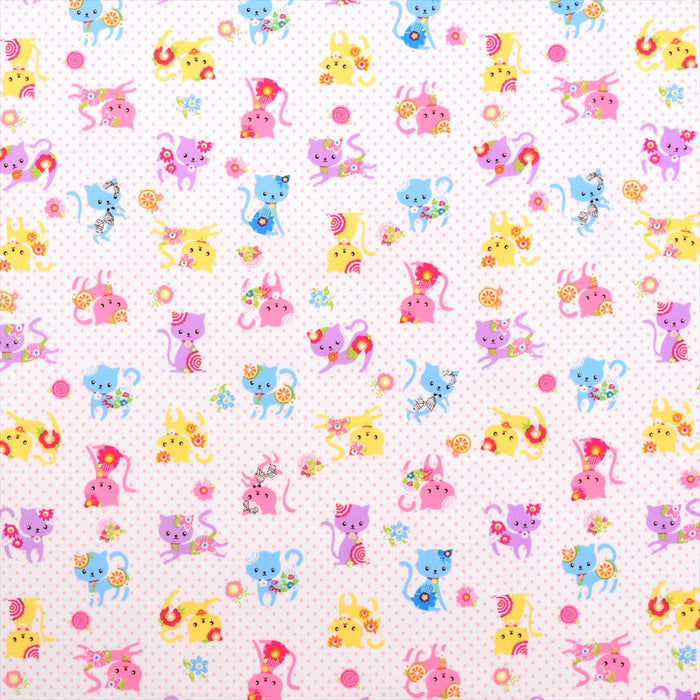 Yu-Packet Colorful Kitten Flower Fashion (White) Oxford Fabric 