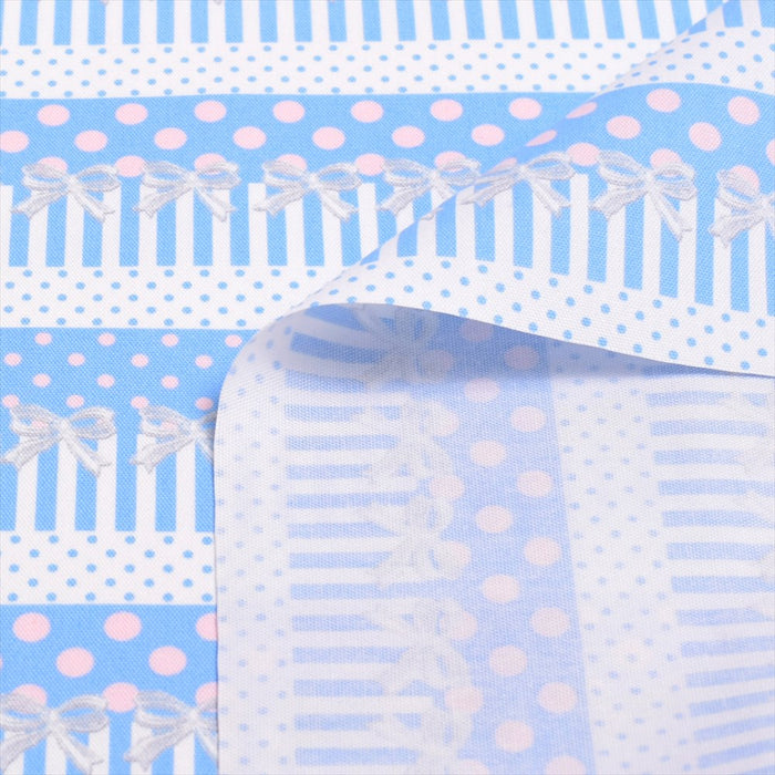Yu-packet Attracted by polka dots and lace ribbons (light blue) Oxford fabric 