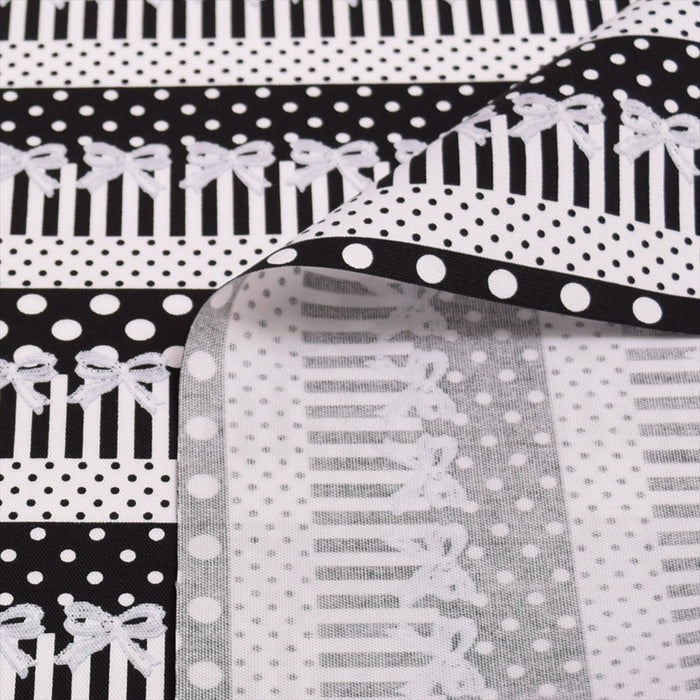 Yu-Packet Attracted by polka dots and lace ribbons (black) Oxford fabric 