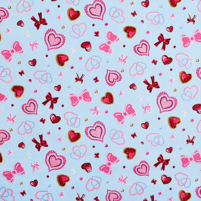 Yu-Packet Glittering Beauty of Heart and Ribbon (Scar Fabric/Light Blue) Scare Fabric 