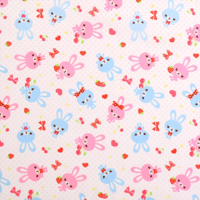 Yu-Packet Happy Bunny Friend Bunny (Scared Fabric/Polka Dot White) Scarred Fabric 