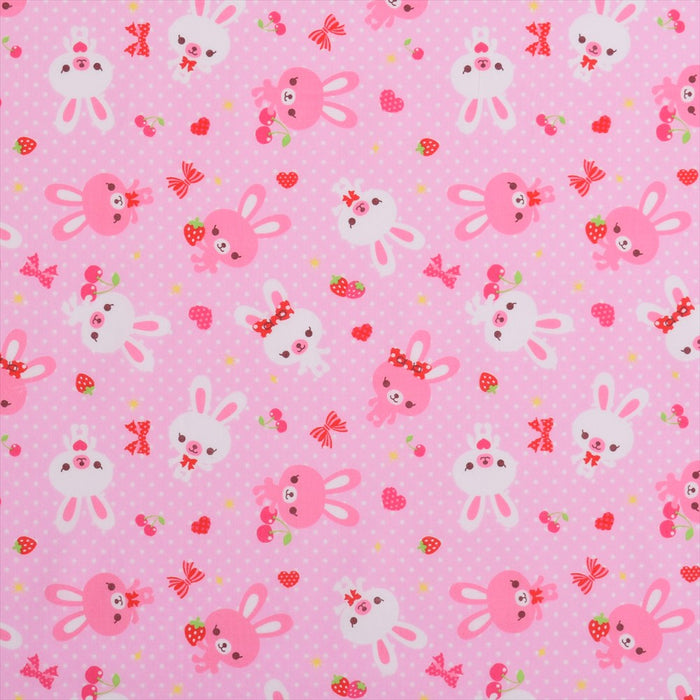 Yu-Packet Happy Bunny Good friend Bunny (Scar fabric/Polka dot pink) Scar fabric 