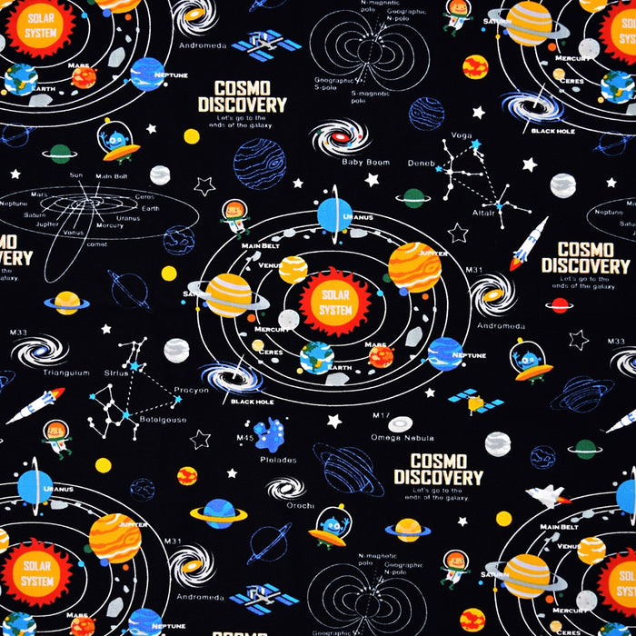 Yu-Packet Solar System Planets and Cosmo Planetarium (Black) Oxford fabric 