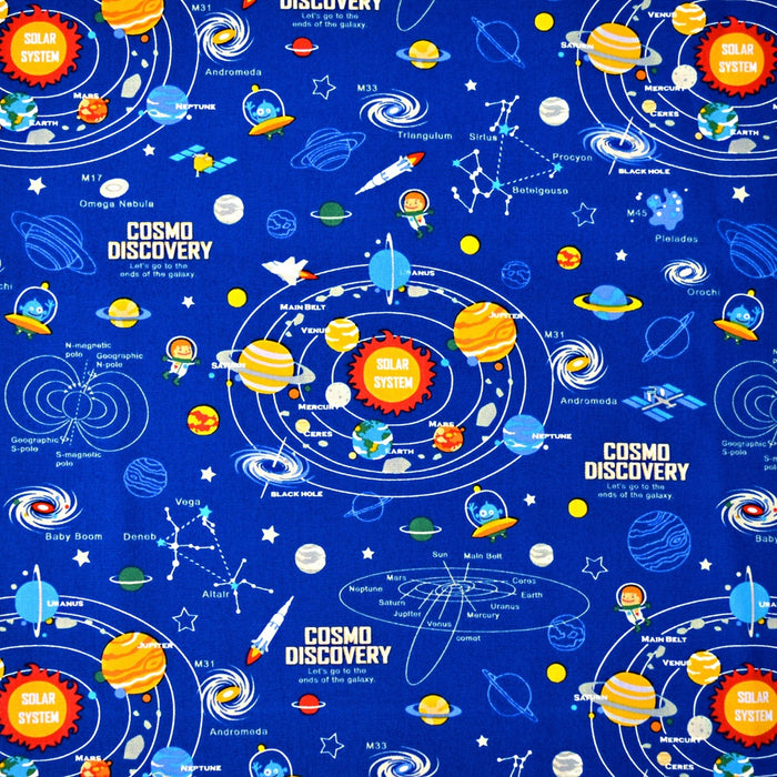 Yu-Packet Solar System Planets and Cosmo Planetarium (Royal Blue) Ox fabric 
