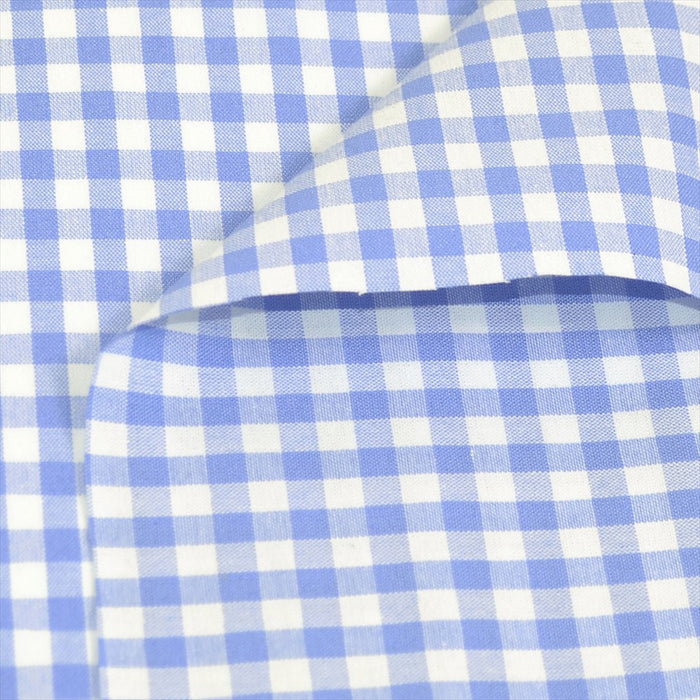 Yu-Packet [Order from manufacturer] Gingham Sky (polycotton) Mixed weave fabric 