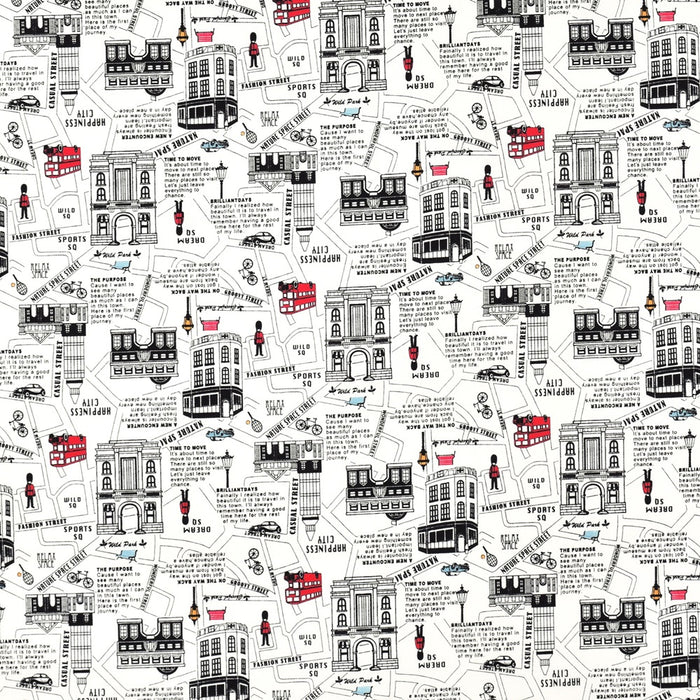 Yu-Packet Cafe Avenue Ivory Oxford Fabric 