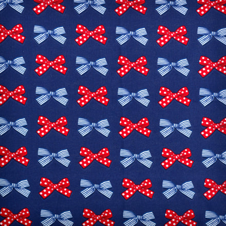 Yu-Packet Polka Dot and Stripe French Ribbon (Scare Fabric/Navy) Scare Fabric 