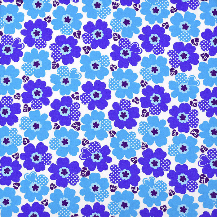 Yu-Packet Nordic Flower Blue Ox Fabric 