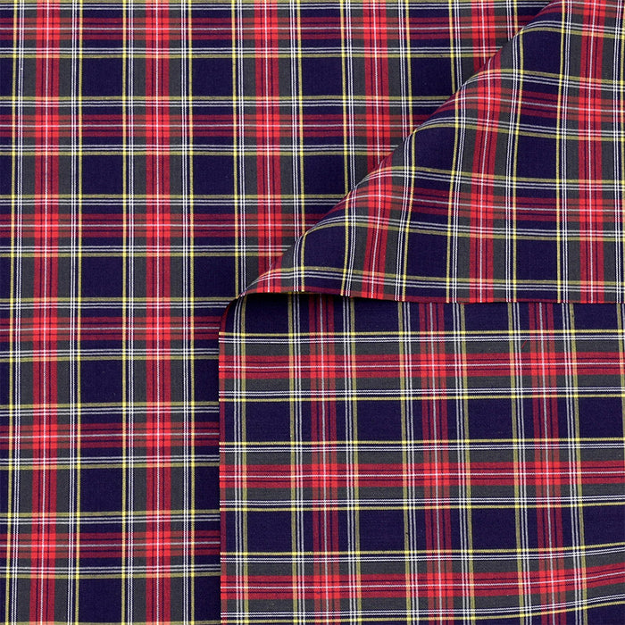 Yu-packet traditional tartan navy red broad fabric 