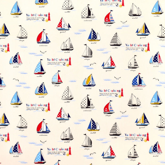 Yu-packet yacht cruising ox fabric swayed by the sea breeze 