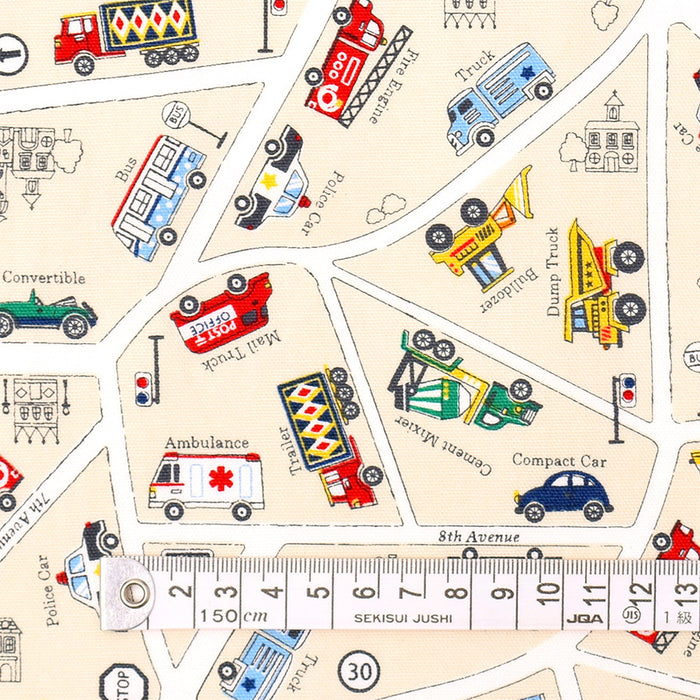 Yu-packet Driving map of the car going through the city Oxford cloth