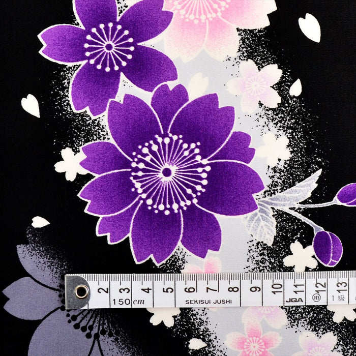 Yu-Packet Flowing cherry blossom purple Broad fabric 