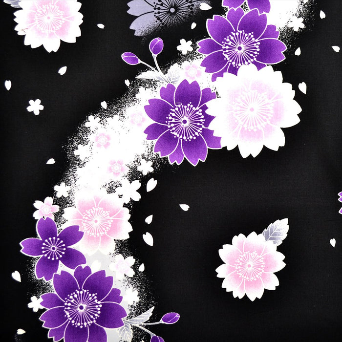 Yu-Packet Flowing cherry blossom purple Broad fabric 