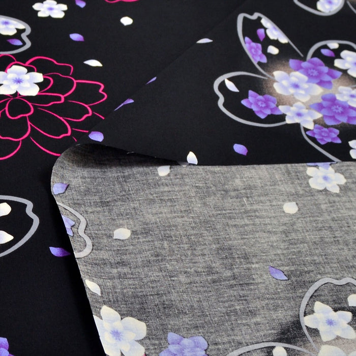 Yu-packet cherry blossoms and roses purple broad cloth 