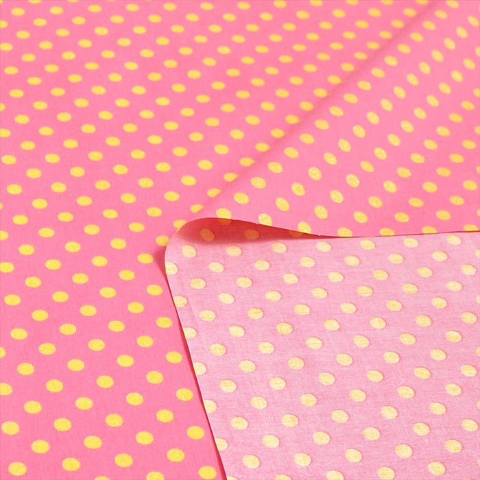 Yu-Packet Sakurachi Polka Dot Lame Broad Fabric 