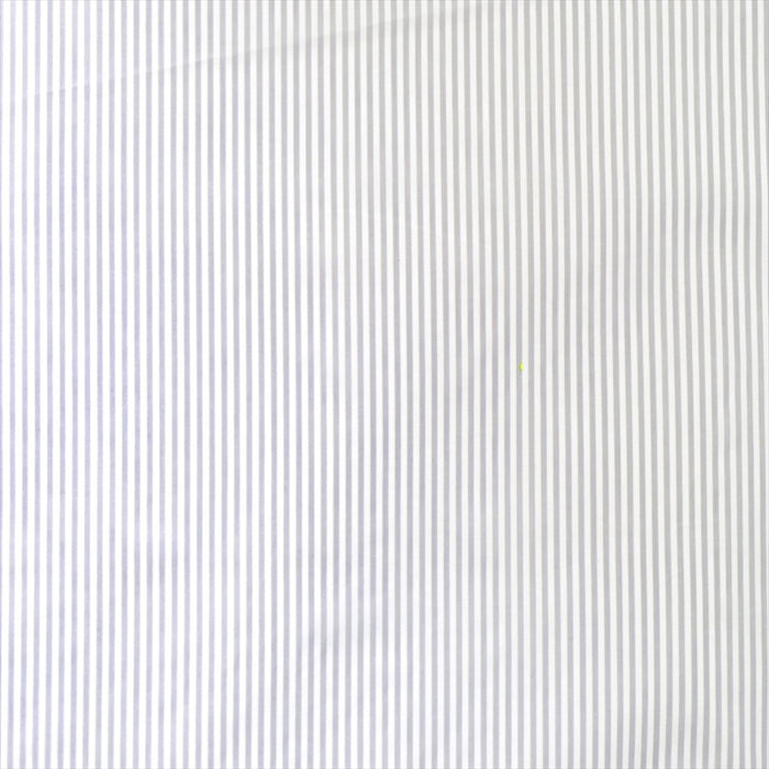 Yu-Packet [Order from manufacturer] Extra-long cotton yarn-dyed broadcloth fabric, white x light gray stripe thick, 50 yarn-dyed broadcloth fabric