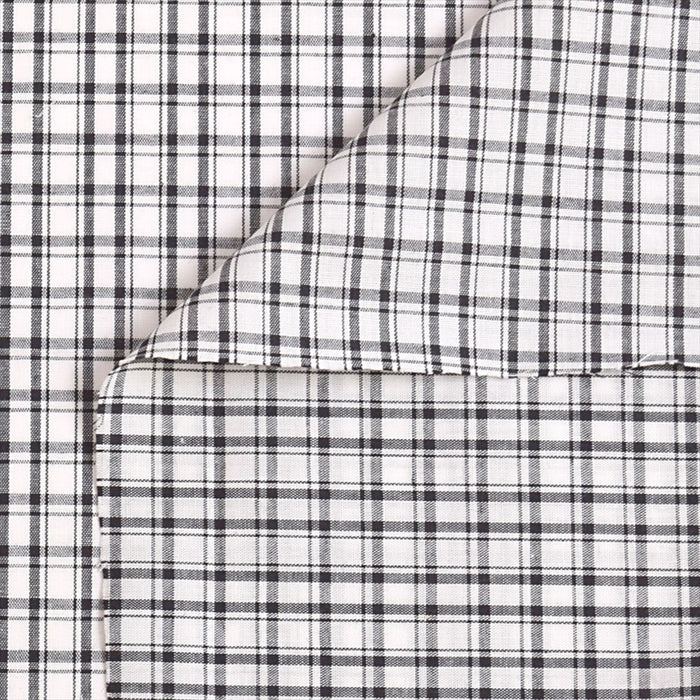 Yu-packet [Order from the manufacturer] Yarn-dyed monotone/Black check small Yarn-dyed broadcloth fabric 