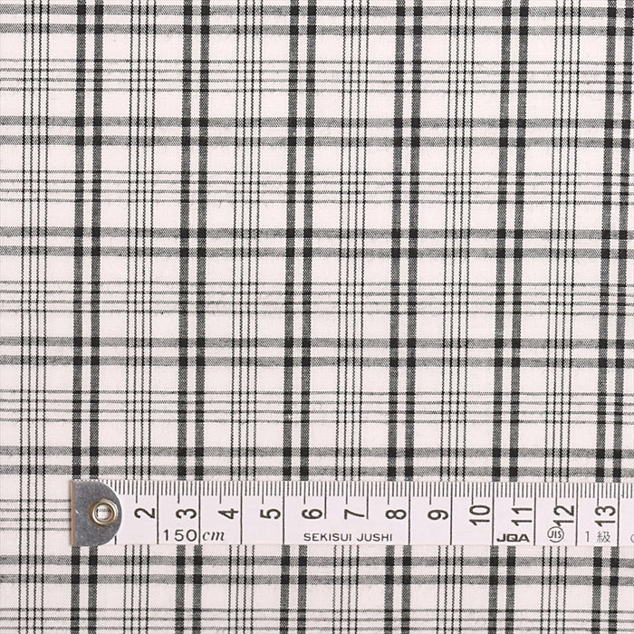 Yu-Packet [Order from the manufacturer] Yarn-dyed monotone, large black check, Yarn-dyed broadcloth fabric