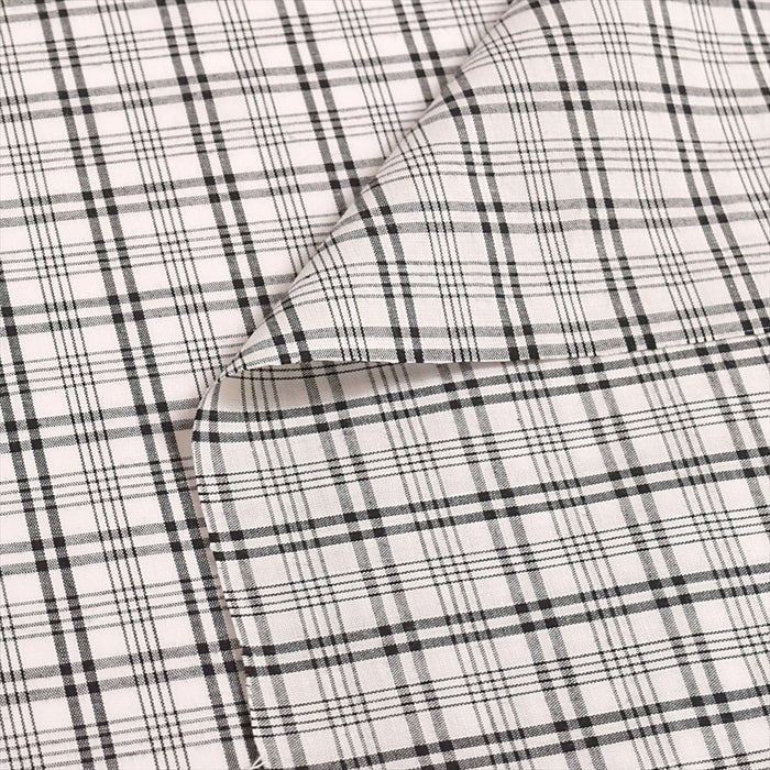 Yu-Packet [Order from the manufacturer] Yarn-dyed monotone, large black check, Yarn-dyed broadcloth fabric