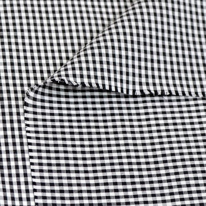 Yu-Packet [Order from manufacturer] Yarn-dyed monotone, black and white gingham Yarn-dyed broadcloth fabric 