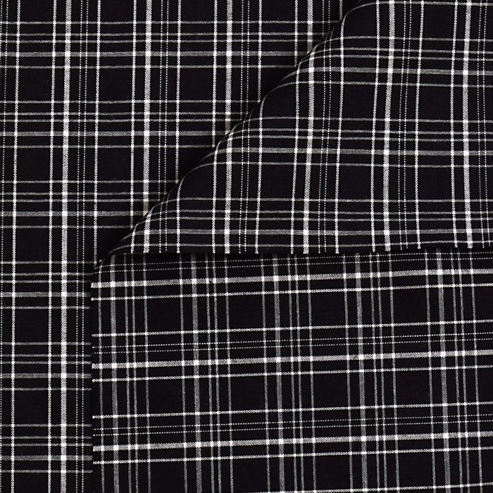 Yu-Packet [Order from manufacturer] Yarn-dyed monotone, tartan, black Yarn-dyed broadcloth fabric