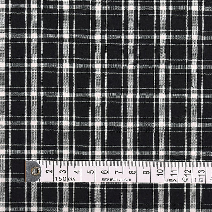 Yu-packet [Order from the manufacturer] Yarn-dyed monotone, white check thick, Yarn-dyed broadcloth fabric 