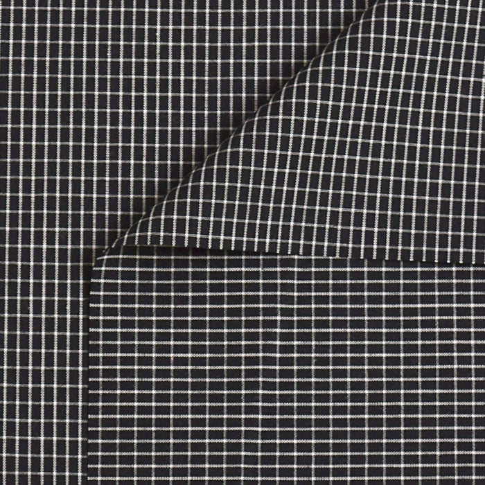 Yu-Packet [Order from manufacturer] Yarn-dyed monotone block black Yarn-dyed broadcloth fabric 