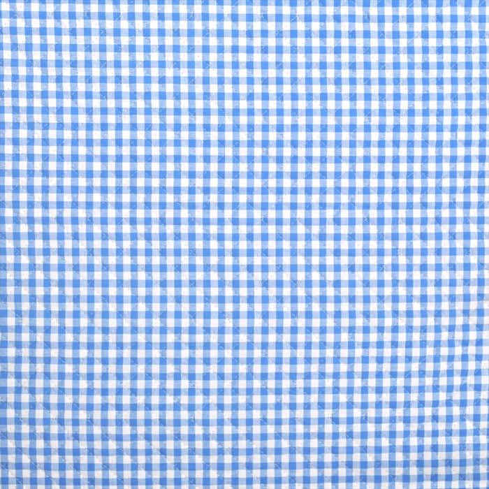 Large check blue (polycotton) quilting fabric 