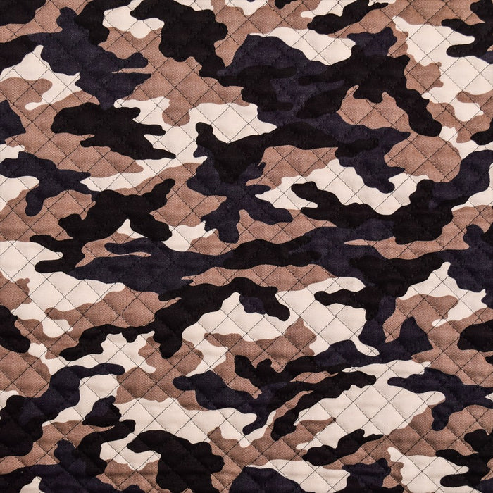 camouflage gray quilted fabric 