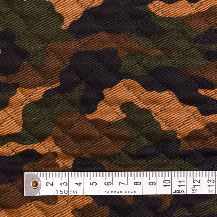 Camouflage/moss green quilted fabric 