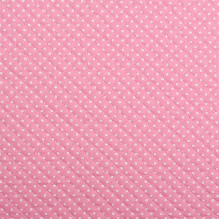 Polka dot (white dots on pink) quilting fabric 