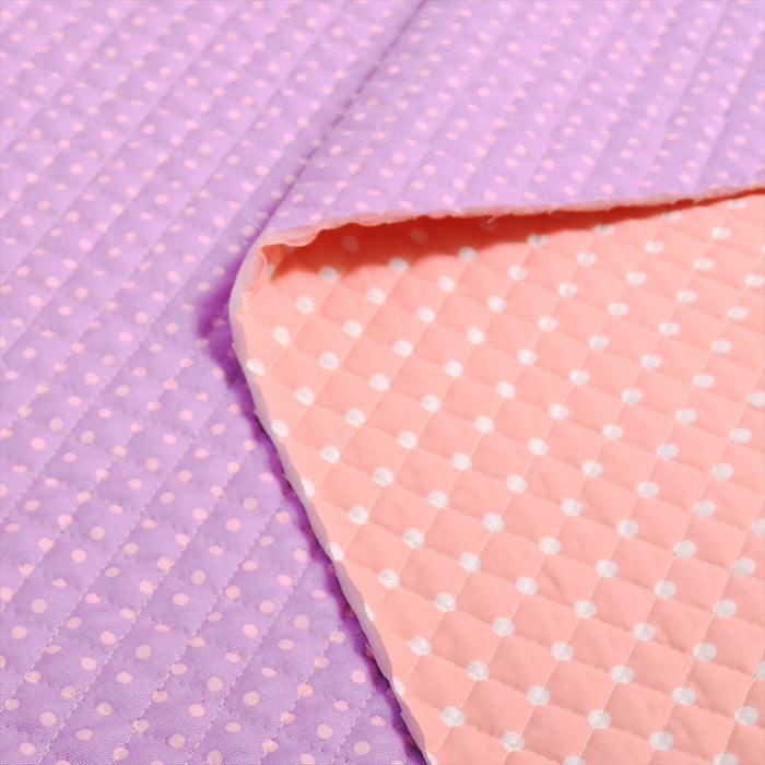 Polka dot (pink dots on purple) quilting fabric 