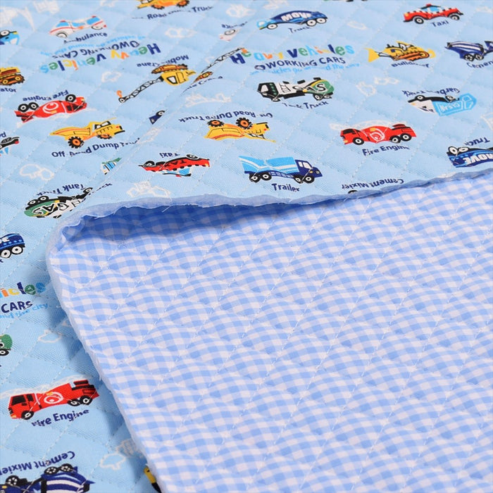 Accelerator fully open working car (light blue) quilting fabric 