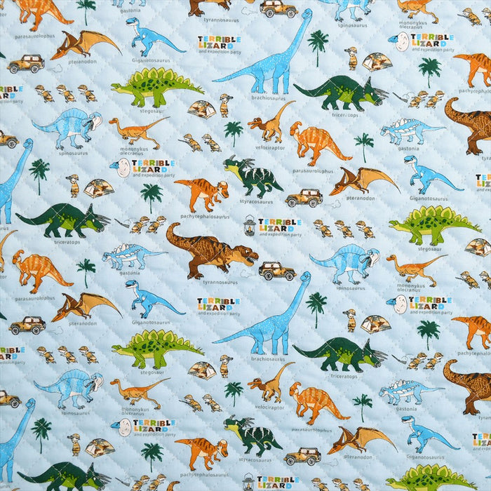 Discovery! Exploration! Dinosaur Continent (Light Blue) Quilting Fabric 