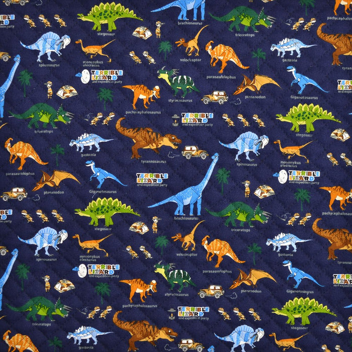 Discovery! Exploration! Dinosaur Continent (Navy) Quilting Fabric 