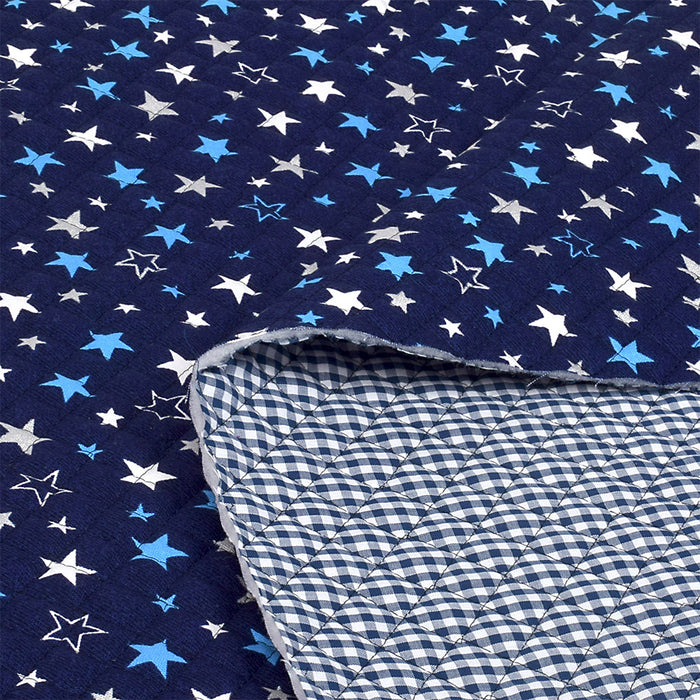 Brilliant star navy blue quilting fabric 