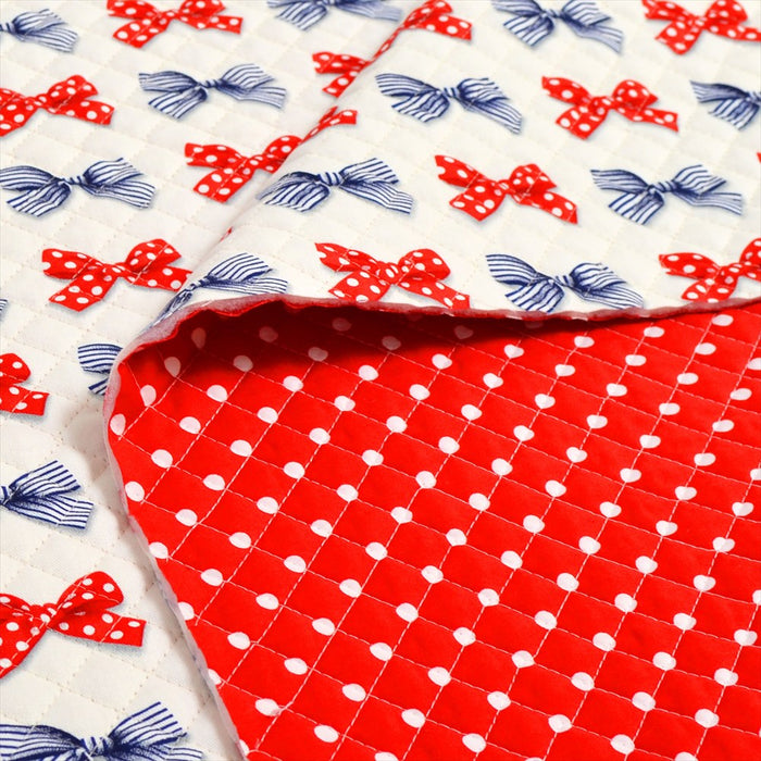 Polka Dot and Stripe French Ribbon (Ivory) Quilting Fabric 