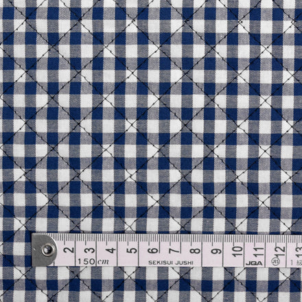 Large Check/Navy Blue Quilting Fabric 