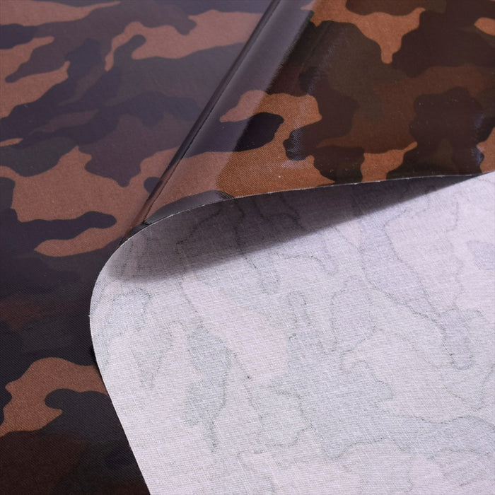 Camouflage/moss green laminated 0.2mm fabric 