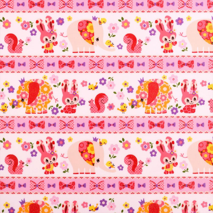 Flower Lover Pretty Animal Friend (Pink) Laminate 0.2mm Fabric 