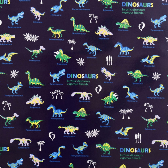 Large set of dinosaur kings (navy) laminated 0.2mm fabric 