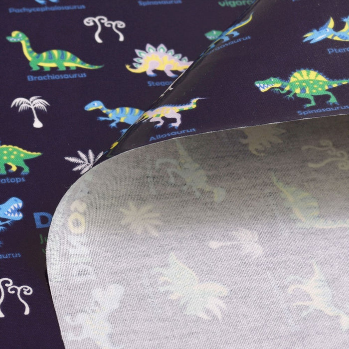 Large set of dinosaur kings (navy) laminated 0.2mm fabric 