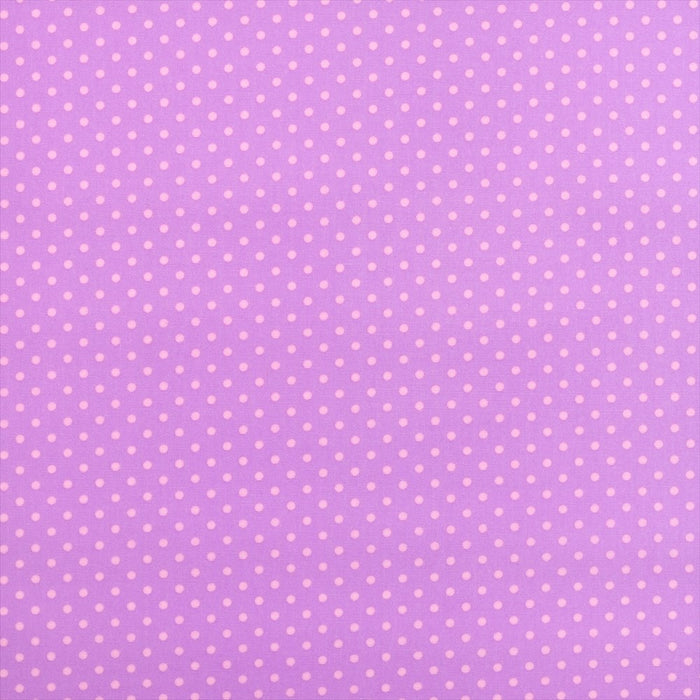 Polka dots (pink dots on purple) laminated 0.2mm fabric