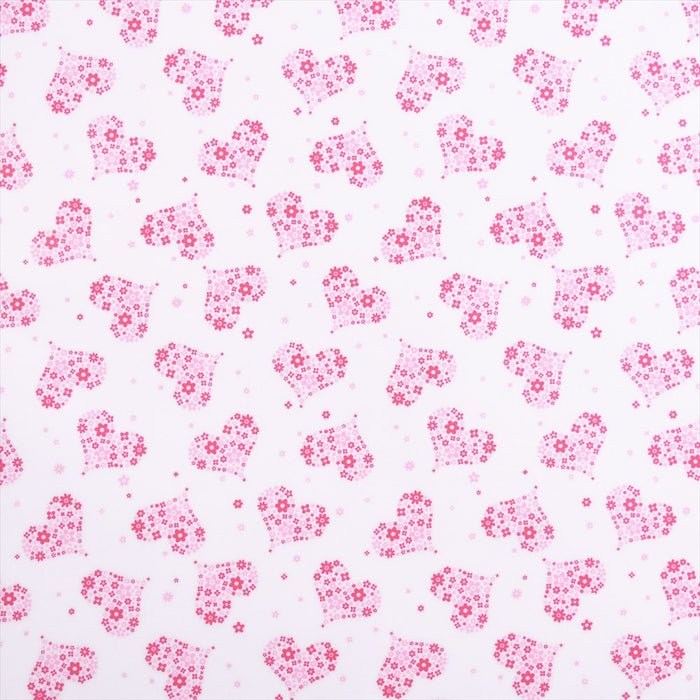 Flower heart pink laminate (thickness 0.2mm) fabric 