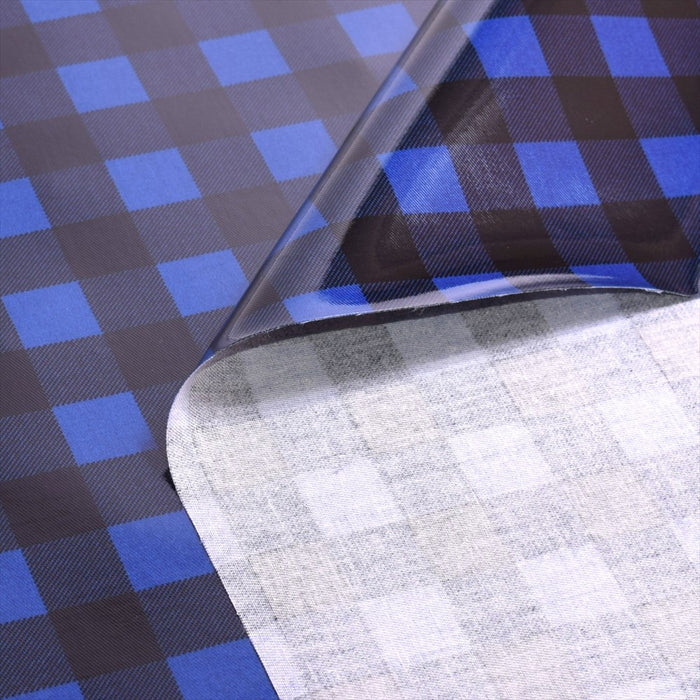Buffalo check blue laminate (thickness 0.2mm) fabric 